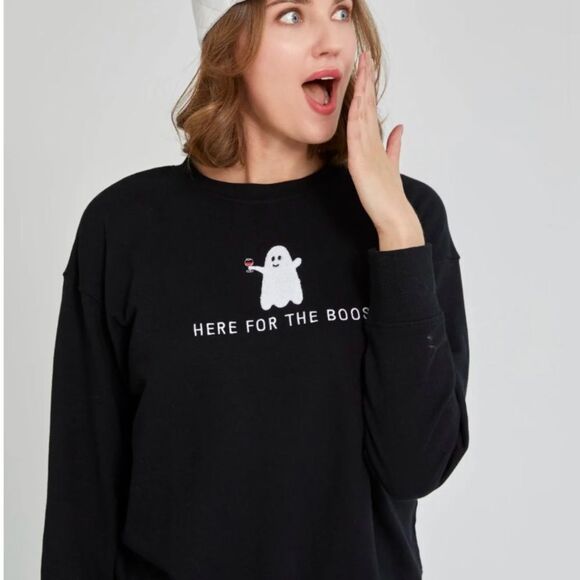 Black Ghost Graphic Sweatshirt - Picture 1 of 4
